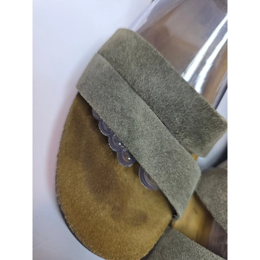 Naot Kayla Olive Green Suede Platform Wedge Sandals EU 42 US 11 Comfy Hippie